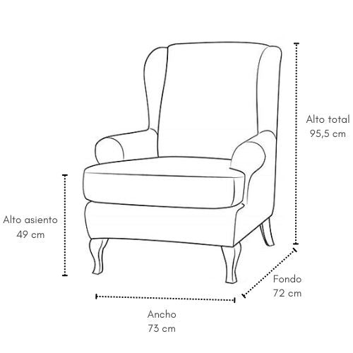 Sillón fijo tapizado moderno con patas de madera
